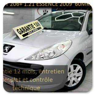 PEUGEOT 206+ 1.1 ESSENCE 60MKM GARANTIE 1 AN CTOK 4499€