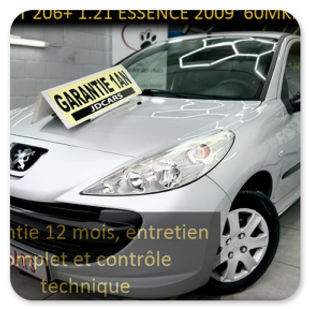 PEUGEOT 206+ 1.1 ESSENCE 60MKM GARANTIE 1 AN CTOK 4499€