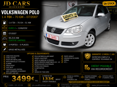 VOLKSWAGEN POLO 1.4 TDI GARANTIE 1 AN CTOK 3499€