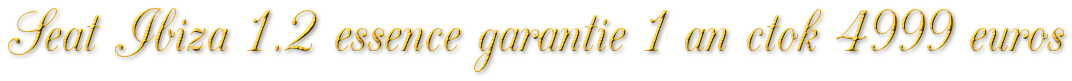 SEAT IBIZA 1.2 ESSENCE GARANTIE 1 AN CTOK 4999€ TTC
