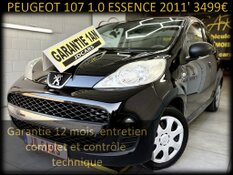 PEUGEOT 107 1.0 ESSENCE 5 PORTES GARANTIE 1 AN CTOK 3499€