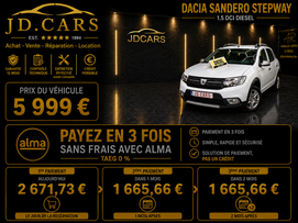 DACIA SANDERO STEPWAY 0.9 ESSENCE GARANTIE 1 AN CTOK 5999€