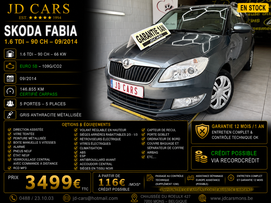 SKODA FABIA 1.6 TDI 90 GARANTIE 1 AN CTOK 3499€