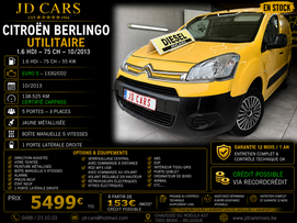 CITROËN BERLINGO UTILITAIRE 1.6 HDI 75 GARANTIE 1 AN CTOK 5499€